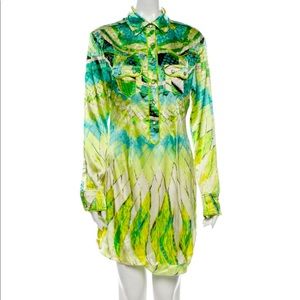 Roberto Cavalli Silk mini Shirtdress Size XL